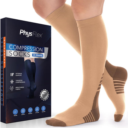 Compression Socks for Women & Men (20-30 mmHg) Support for Travel, Nurses, Pregnancy, Shin Splints, Sports and Everyday Wear
