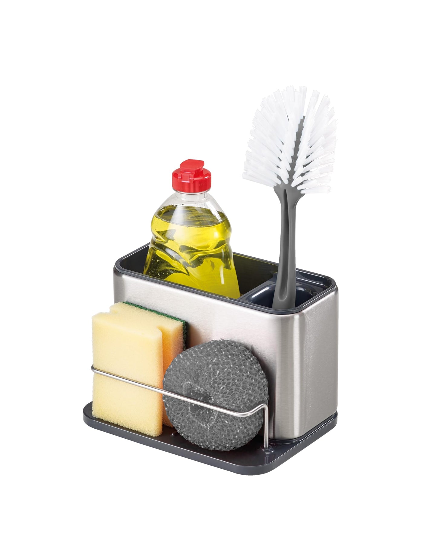 Joseph Joseph Surface Stainless-Steel Caddy Sink Area Organiser, Sponge Holder, Grey