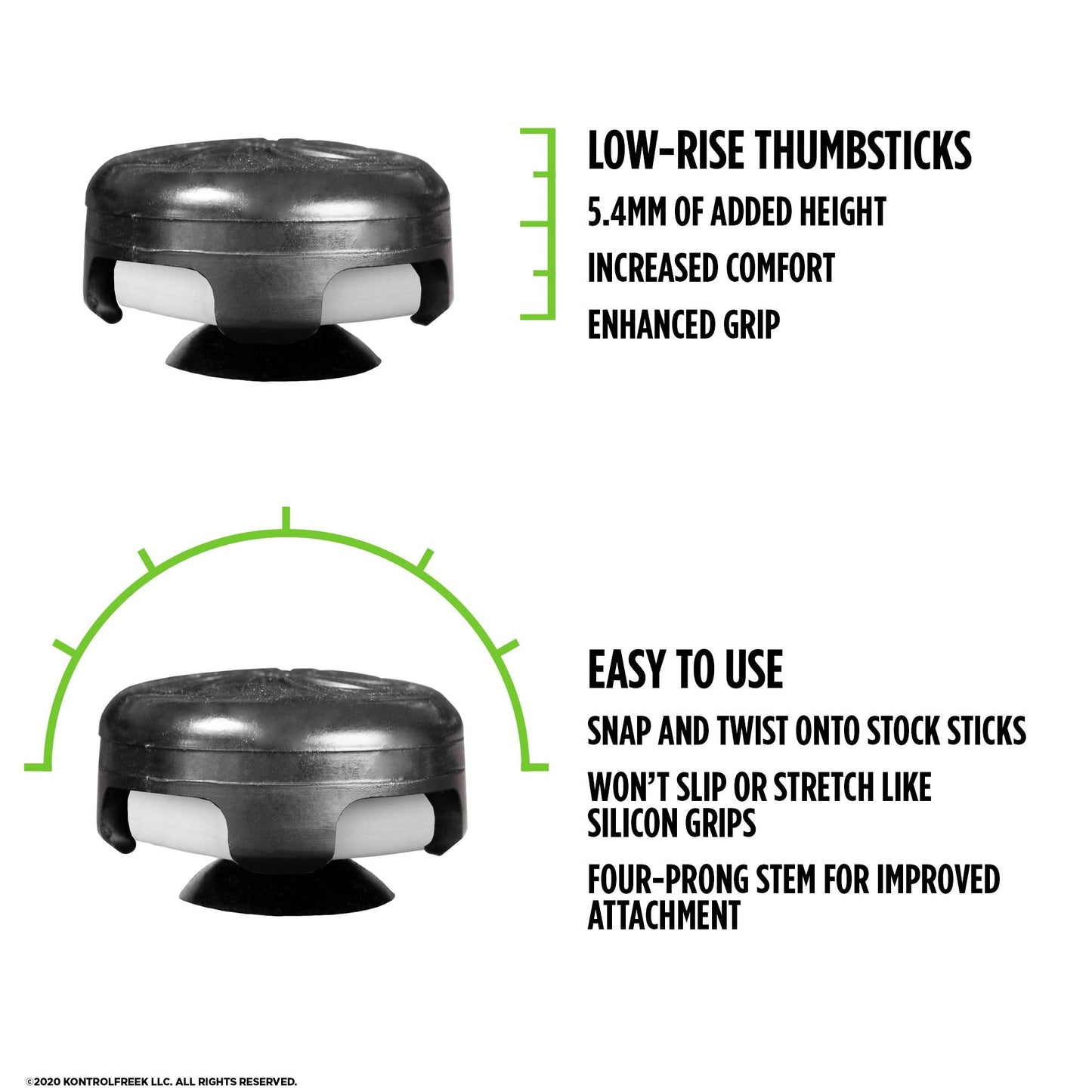 KontrolFreek Eclipse for Nintendo Switch Joy-Con and Switch Lite | 2 Performance Thumbsticks | 2 Low-Rise Convex | Black