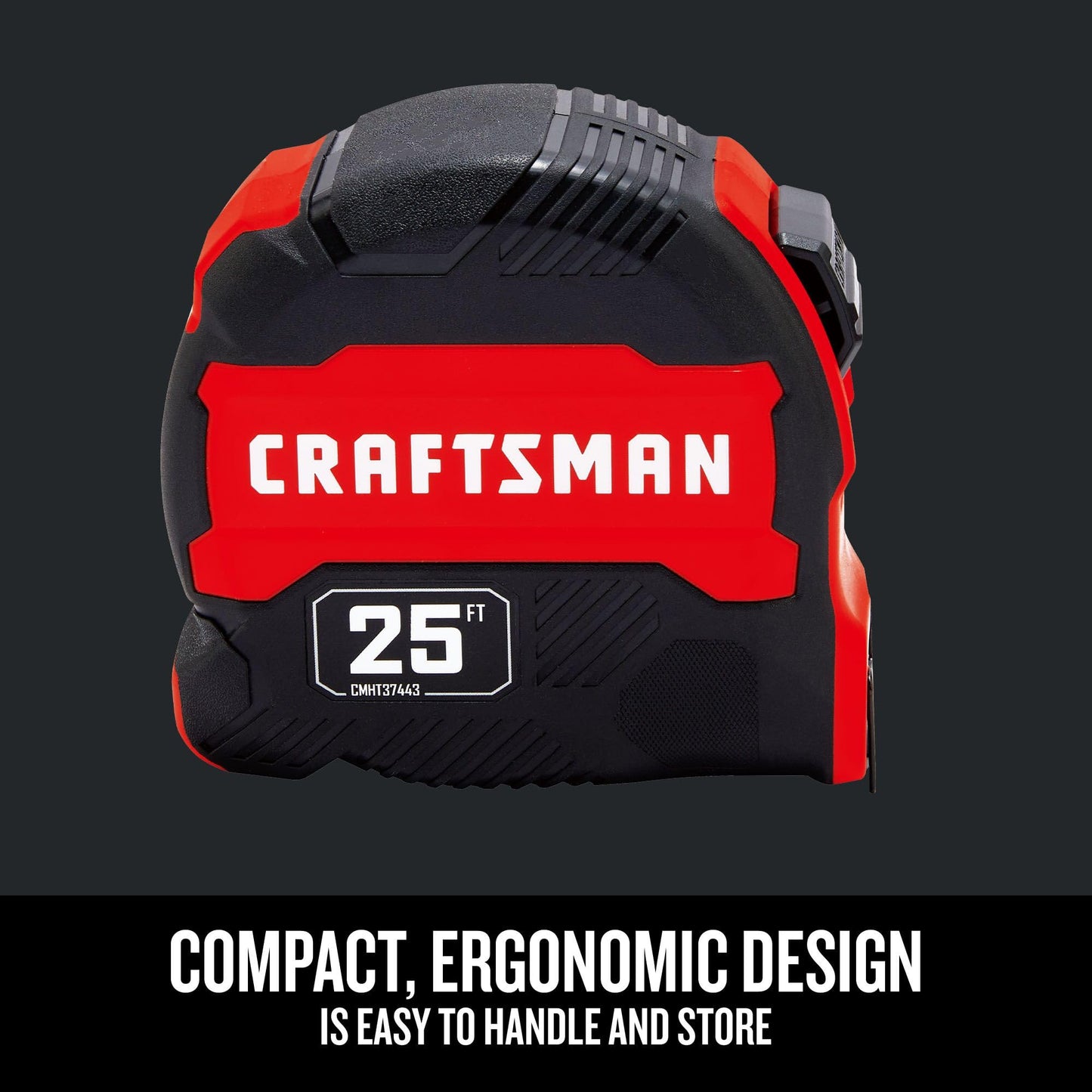 CRAFTSMAN 25-Ft Tape Measure with Fraction Marketing, Retractable, Manual-Locking Blade (CMHT37443S)