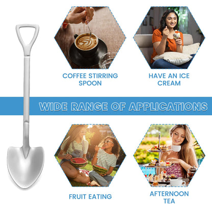 20 Pack Shovel Shape Demitasse Espresso Mini Coffee Spoons, 4.7 Inches Stainless Steel, Small for Dessert, Tea, Appetizer, Party Supplies