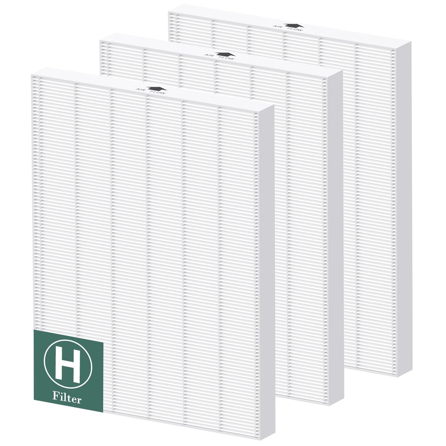116130 Replacement Filter H Compatible with Winix 5500-2/ AM80 Air Purifi-ers, H13 Grade True HEPA Filter for Dust Pollen Hair Pet Dander Smoke, 3 Pack (White)