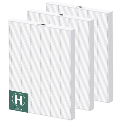 116130 Replacement Filter H Compatible with Winix 5500-2/ AM80 Air Purifi-ers, H13 Grade True HEPA Filter for Dust Pollen Hair Pet Dander Smoke, 3 Pack (White)