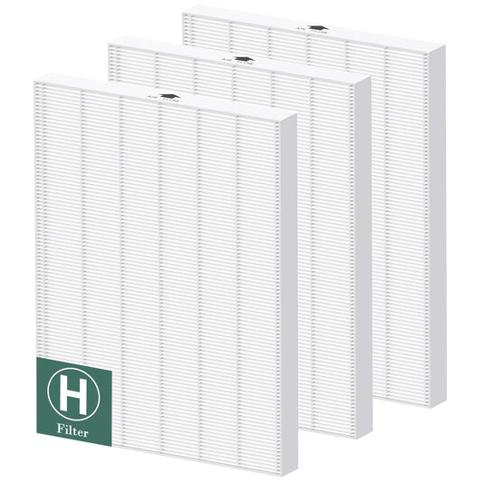 116130 Replacement Filter H Compatible with Winix 5500-2/ AM80 Air Purifi-ers, H13 Grade True HEPA Filter for Dust Pollen Hair Pet Dander Smoke, 3 Pack (White)