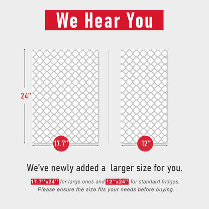 Cooyes Non Slip Refrigerator Liners, 2-in-1 Fridge Mats and Fresh-Keeping Shelf Liners, Absorbs Excess Moisture, BPA-Free, Multiple Sizes for Glass Shelves Kitchen Cabinets Drawers, 6 Pack, 12" × 24"