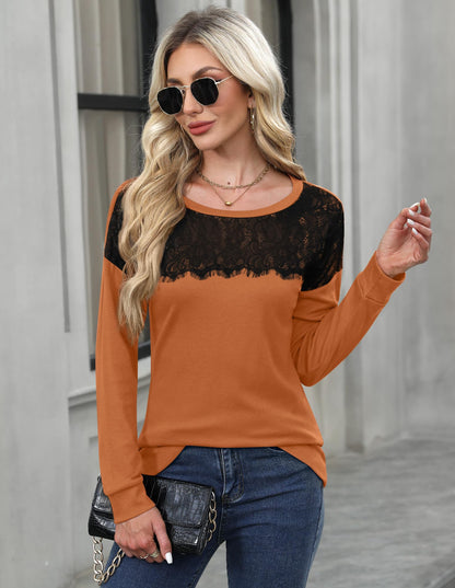 For G and PL Halloween Lady Fall Dressy Long Sleeve Holiday Top Elegant Trendy Business Sweater Orange L