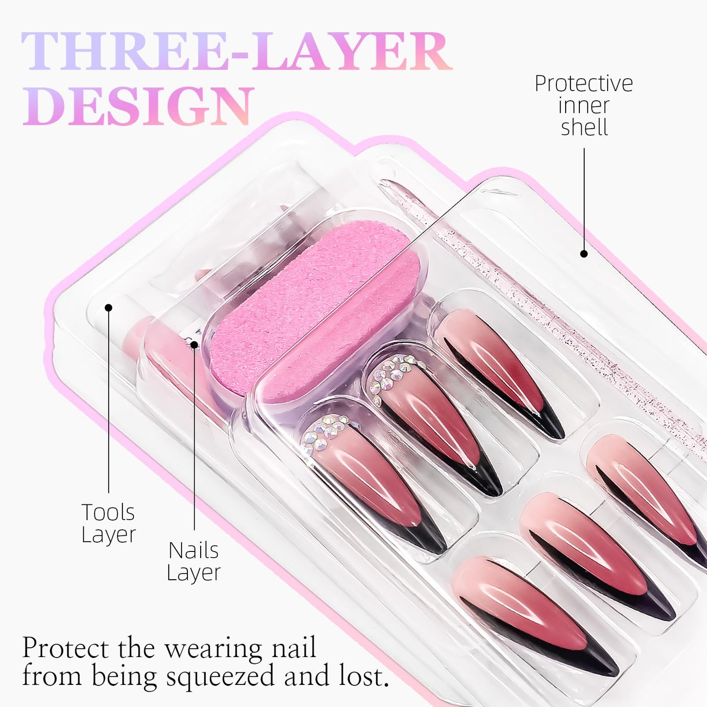 Halloween Press on Nails Long Ballerina Fake Nails Horror Joker and Red Balloon Design False Nails Kit Full Cover Artificial Nails Reusable Glue on Fake Nails Press ons Halloween Manicure 24Pcs