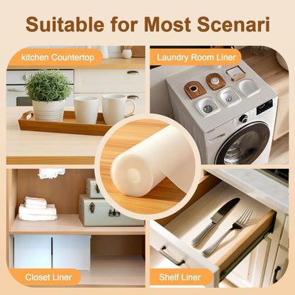 FEXIA Shelf Liners for Kitchen Cabinets Non-Slip Drawer Liner 14 Inches x 20 FT Waterproof & Oil-Proof Non Adhesive Durable Material Fridge Liner for Shelves