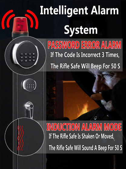 KAER 2-Gun Safes for Home Rifle and Pistols Electronic Gun Security Cabinet Quick Access Gun Rifle Gun Security Cabinet Safes Gun Cabinet for Shotguns with Built-in Removable Storage Shelf-1.73