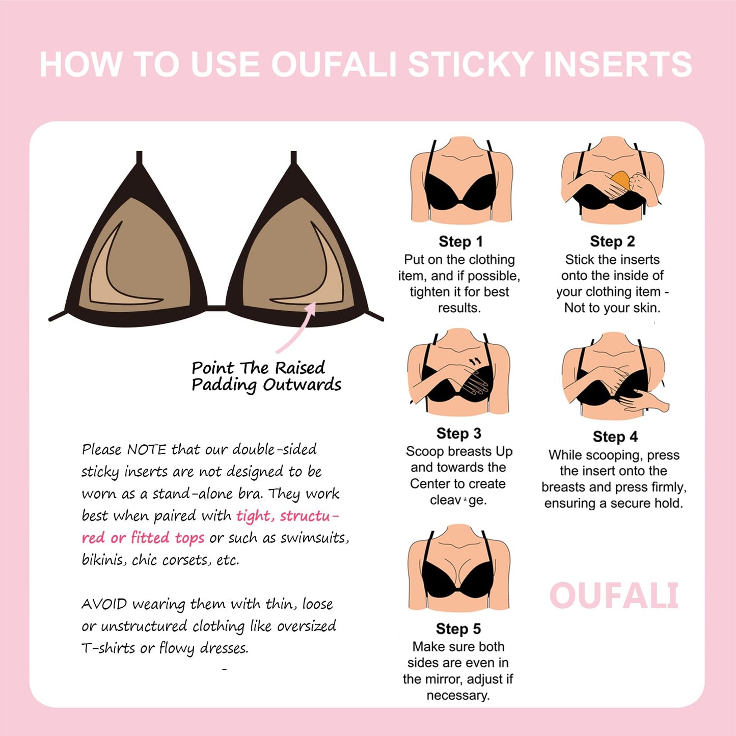 Large Size Lift Inserts Sticky Bra Lightly Padded for Large Bust Adhesive Lifting Bras for D+ Cup Reusable Washable Size L Beige