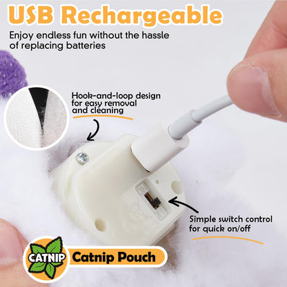 Kimee Halloween Catnip Toys, Flapping Ghost Catnip Toy, Interactive Kitten Exercise Toys for All Cat Breeds Play Alone, Never Boredom