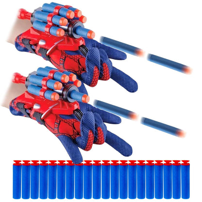 keumi 2 Sets Spider Web Shooters Cosplay Launcher Gloves with Wrist Toy Set Hero Webs Shooter Easter Basket Stuffers