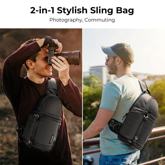 K&F Concept Camera Sling Bag Crossbody Bag Waterproof Camera Shoulder Backpack DSLR/SLR/Mirrorless Camera Case
