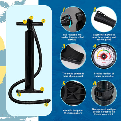 FunWater SUP Inflatable Stand Up Paddle Board Ultra-Light Inflatable Paddleboard with Accessories, Fin, Adjustable Paddle, Pump, Backpack, Leash