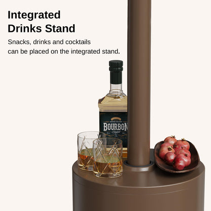 EAST OAK 50,000 BTU Patio Heater for Outdoor Use With Round Table Design, Double-Layer Stainless Steel Burner and Wheels, Outdoor Patio Heater for Home and Commercial, Bronze, 31.9" x 31.9" x 86.6"