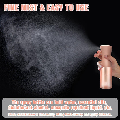 Leaflai Empty Spray bottles, Spray Water Bottle Fine Mist Refillable, Continuous Spray Bottle for Hair, Skin Care, Showering Pets, Plants, travel, Cleaning and Ironing 6.8 Ounce (Brown)