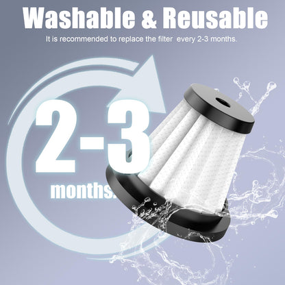 Hayousui Reusable Replacment HEPA Filters: 2 Pack Handheld Vacuum Cleaner Dust Collector Mini Filter Hepa Filtration for KVC07/KVC09 Keyboard Vac Kits