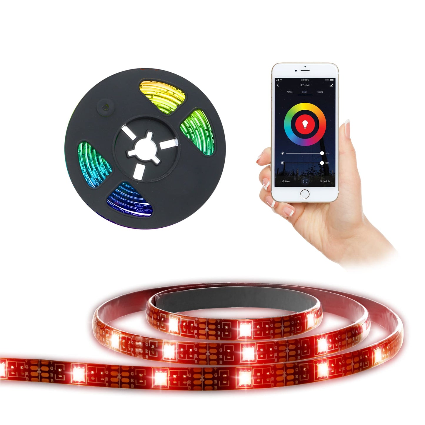 LED Strip Short Wi-Fi Multi-Color LED Light Strip Monster 6.5Ft, Smart App, Customizable Settings, Any Space, Voice-Control, Alexa, Google Assistant, Easy Installation