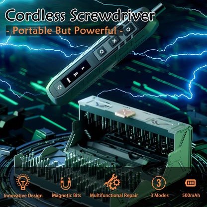 CybJoy 180 in 1 Electric Screwdriver Set,3 Torque Modes with 160 Magnetic Precision Bits,Cordless Phone Repair Tool Kit for Phone Computer Camera Watch Laptop