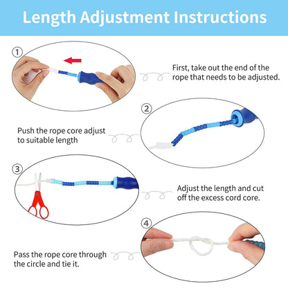 Leeboom Jump Rope, Adjustable Length Electronic cigarettes Tangle-Free Segmented Soft Beaded Skipping Rope, Fitness Jump Rope for Kids, Man, and Women Weight Loss 9.2 Feet