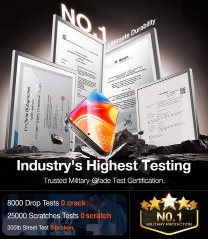 TORRAS Top-Notch Aerospace Glass for Samsung Galaxy S24 Ultra Screen Protector [12Ft Military-Grade Shatterproof] Anti-Scratch Tempered Glass Full Coverage Fit Screen Protector S24 Ultra 6.8" 2-Pack