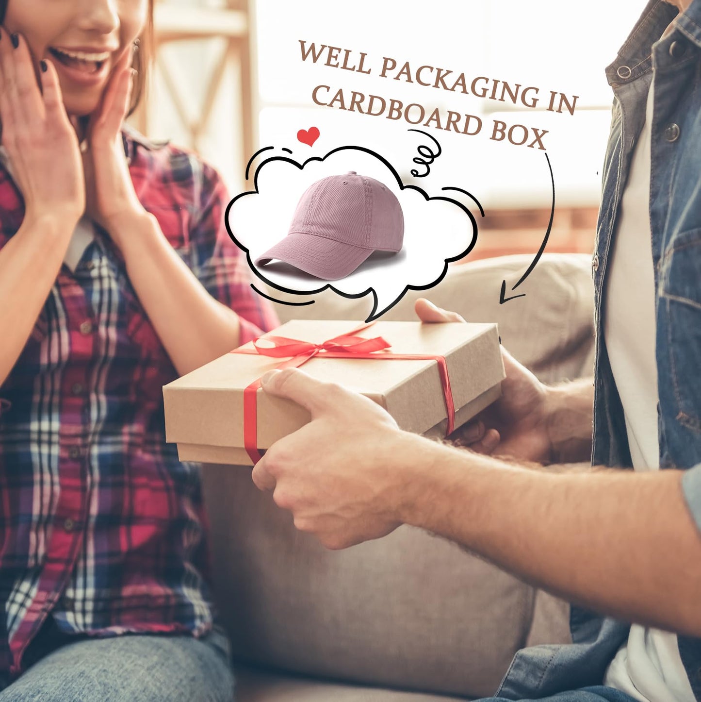 FURTALK Unisex Vintage Washed Unstructured Baseball Cap Washed Cotton Adjustable Dad Hat Pink