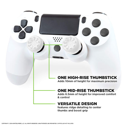 KontrolFreek FPS Freek Galaxy White for PlayStation 4 (PS4) and PlayStation 5 (PS5) | Performance Thumbsticks | 1 High-Rise, 1 Mid-Rise | White