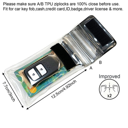 DRIPAC Waterproof Car Key FOB Case Waterproof Wallet Waterproof Holder Pouch For Key ID Badge Credit Card Money（Pink）