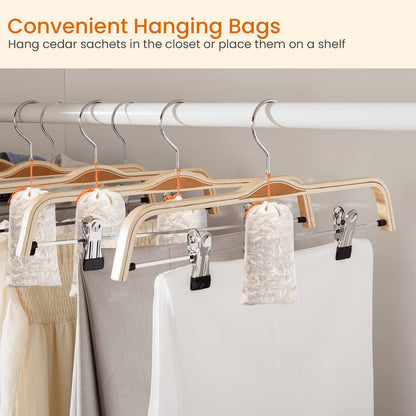 Homode Cedar Bags and Sachets - Aromatic Cedar Wood Blocks and Shavings for Clothes and Shoes Storage, Ideal for Closets and Drawers, 20 Pack