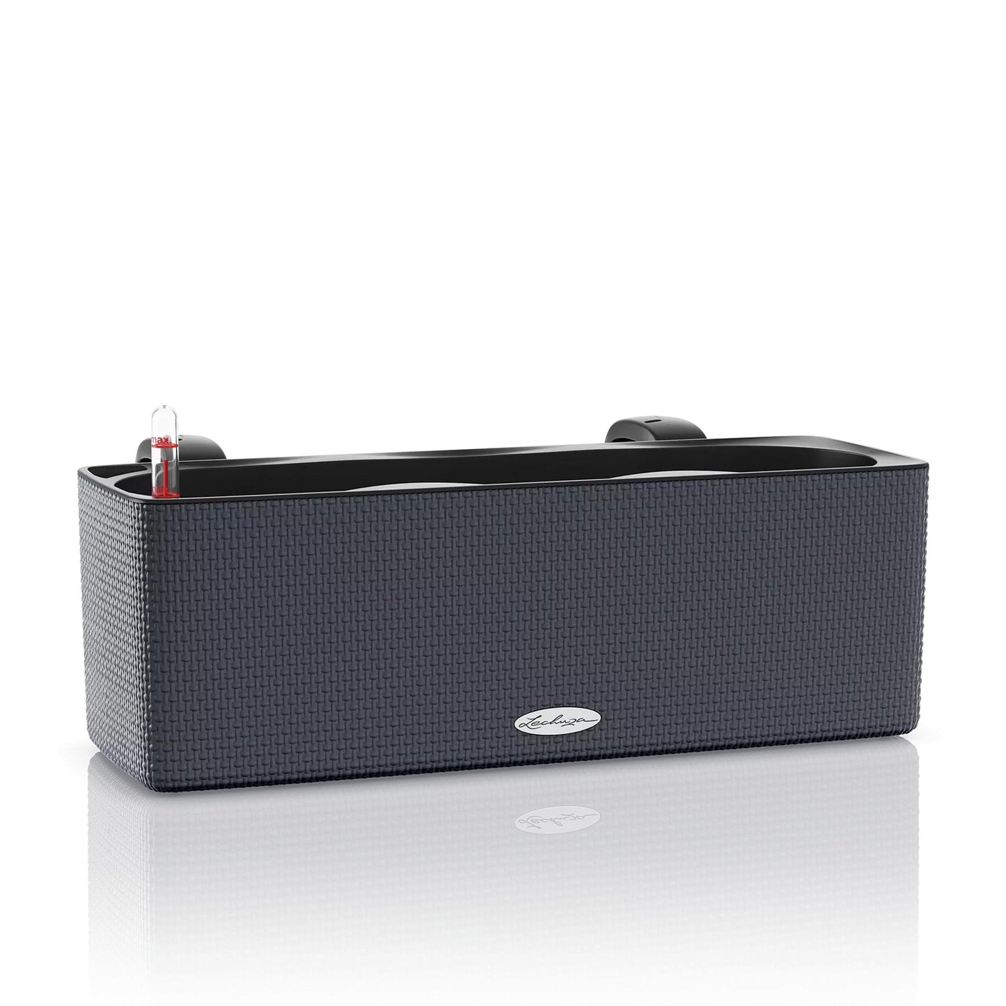 Lechuza Cube Color Triple Self Watering Plant Pot, Slate, 40 cm Diameterx 14 cm Width x 13.5 cm Height