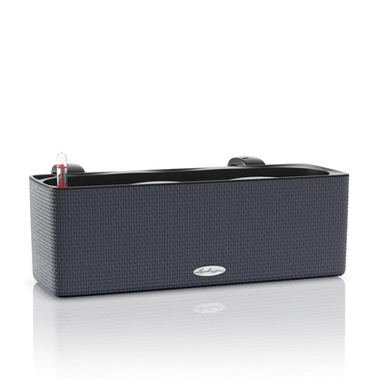 Lechuza Cube Color Triple Self Watering Plant Pot, Slate, 40 cm Diameterx 14 cm Width x 13.5 cm Height