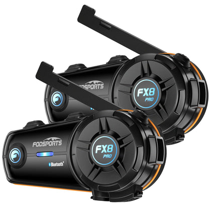 Fodsports Motorcycle Bluetooth Intercom with Music Sharing, M1S Pro 2000m 8 Riders Group Helmet Communication System Headset Universal Interphone (Waterproof/Handsfree/Stereo Music/GPS/2 Pack)