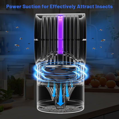 Fly Traps Indoor,Fruit Fly Trap for Indoors Mosquito Trap Indoor Insect Trap with Suction, Time Setting, Bug Light & 10 Pcs Sticky Glue Boards (Blue)