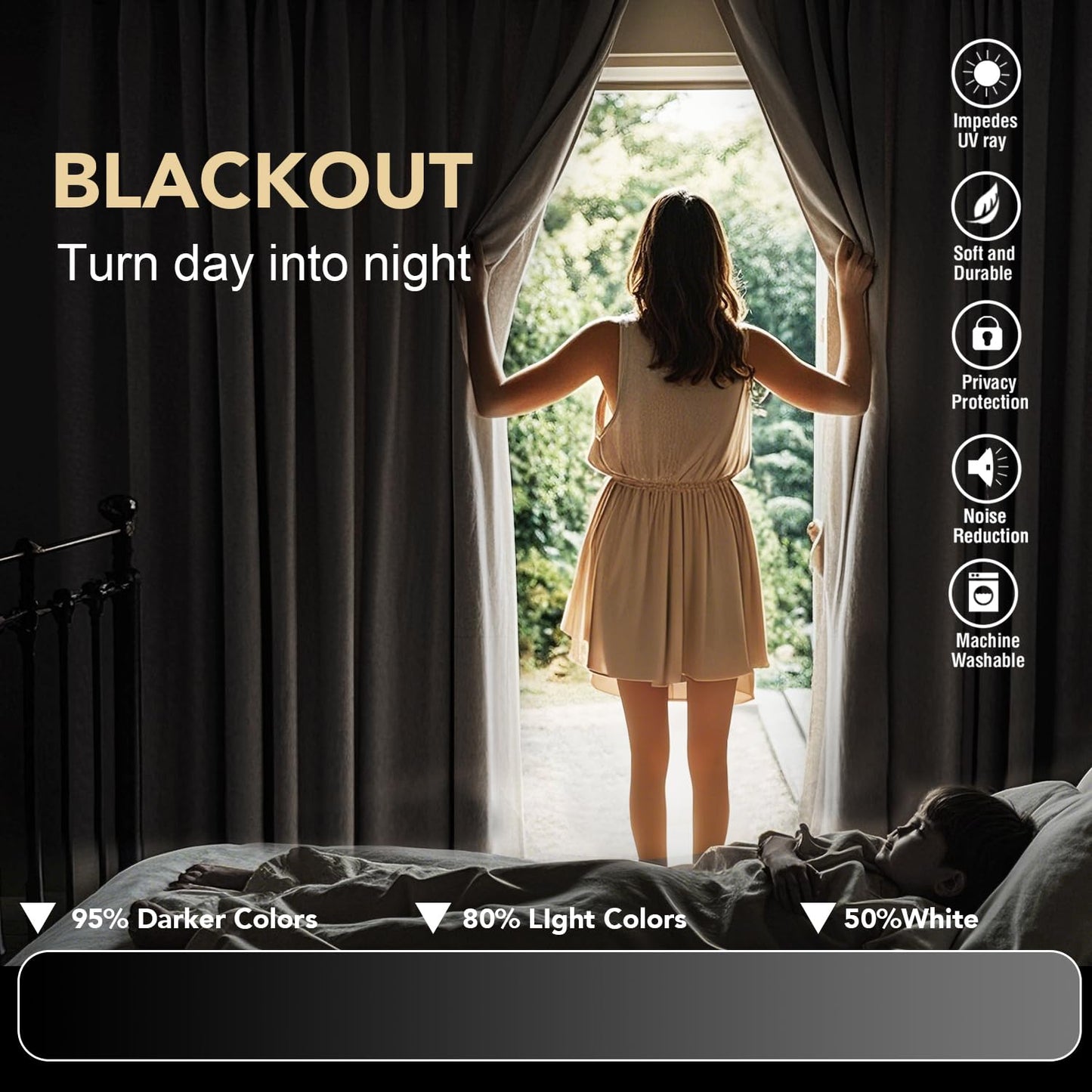 H.VERSAILTEX Blackout Curtains Thermal Insulated Window Treatment Panels Room Darkening Blackout Drapes for Living Room Back Tab/Rod Pocket Bedroom Draperies, 52 x 84 Inch, Light Sage, 2 Panels