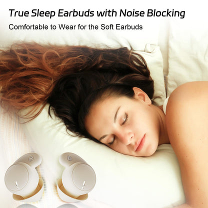 IFECCO Invisible Sleep Earbuds,Small Bluetooth Sleep Headphones for Side Sleepers,Comfortable Noise Blocking,IPX6 Waterproof Wireless Headphones for Sleeping,Sport