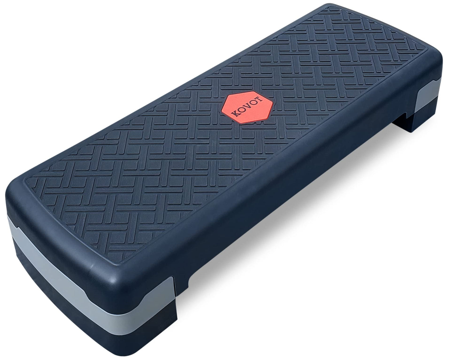 KOVOT Workout Step with Risers, Mobility Stool for Seniors, Kids & Pets - 3 Levels, Adjustable Height 4" To 8" - Lightweight & Portable (32" Long)