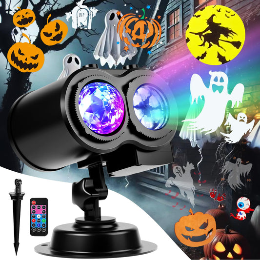 Halloween Decorations Projector Lights for Home, 2025 Upgrade Brighter Holiday Projectors with 19HD Slides (Ocean Wave & Patterns), Weather Proof Projector for Halloween Decoration Light Show