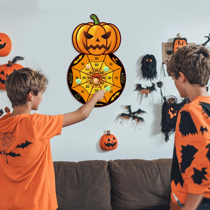 Halloween Party Games, Pumpkin Bat Black Cat Skeleton Witch Hat Dart Board with 12 Sticky Balls, Halloween Activities,Trunk or Treat Games for Party,Halloween Party Supplies Indoor Outdoor Decorations