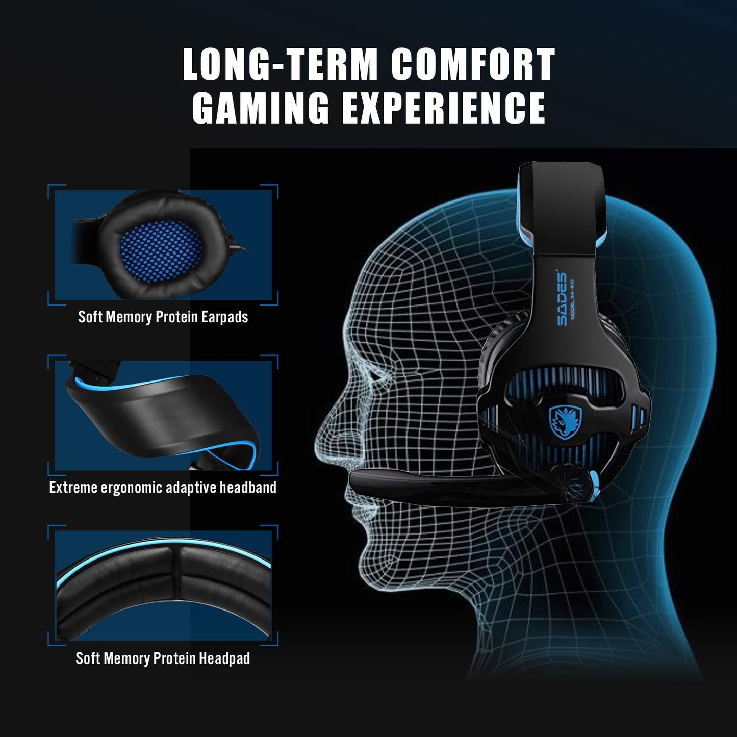 Gaming Headset for Xbox one PS4 (Black)