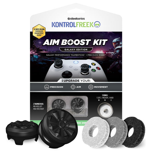 KontrolFreek Aim Boost Kit for Xbox One and Xbox Series X Controller | Includes Performance Thumbsticks and Precision Rings | Black Galaxy Edition