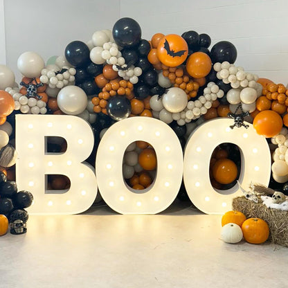 169Pcs Halloween Balloons Garland Kit for Parties - Orange Apricot Off-White Balloons Arch Kit for Baby Shower, Birthday, Halloween