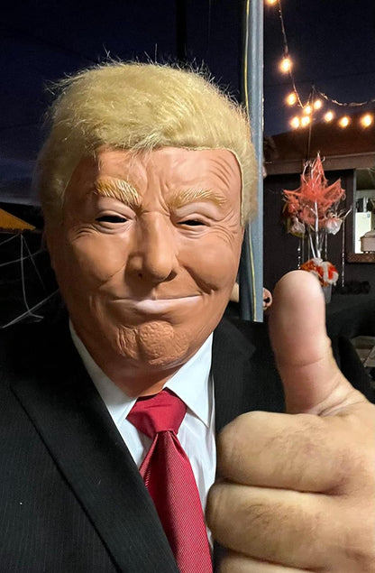LEKA NEIL Realistic Celebrity for Donald Trumps Masks Latex Mask Costume for Adults American Campaigner Mask Great Halloween Costume Accessory Adult size Orange