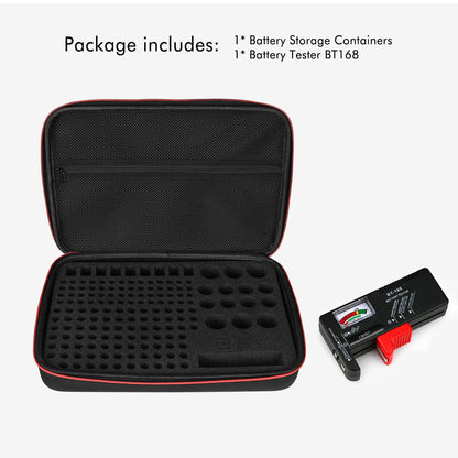 keabys Battery Organizer Storage Holder Case with Tester,Battery Vault Box Container Carrying 9V Keeper for Garage Organization Holds 200+ Batteries AA AAA C D