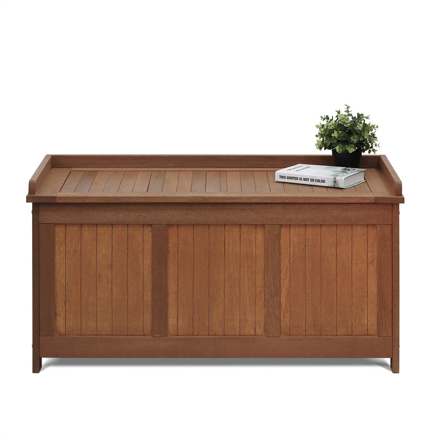 Furinno FG17685 Tioman Outdoor Patio Furniture Hardwood Deck Box in Teak Oil, Natural