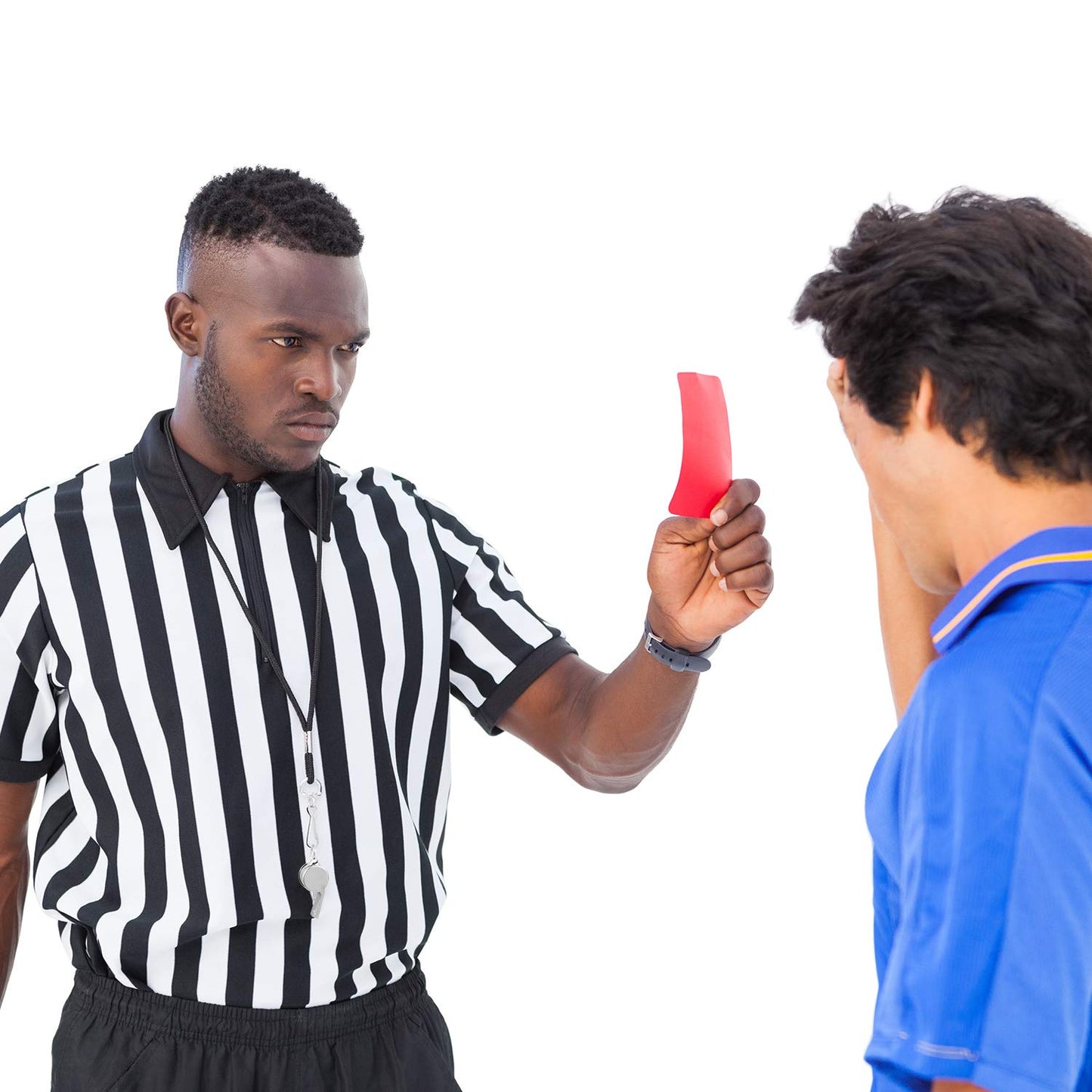 Syhood Men's Referee Shirt Stripe Umpire Jersey, Penalty Flag and Whistle for Football Soccer Sports and Halloween Cosplay(X-Large)