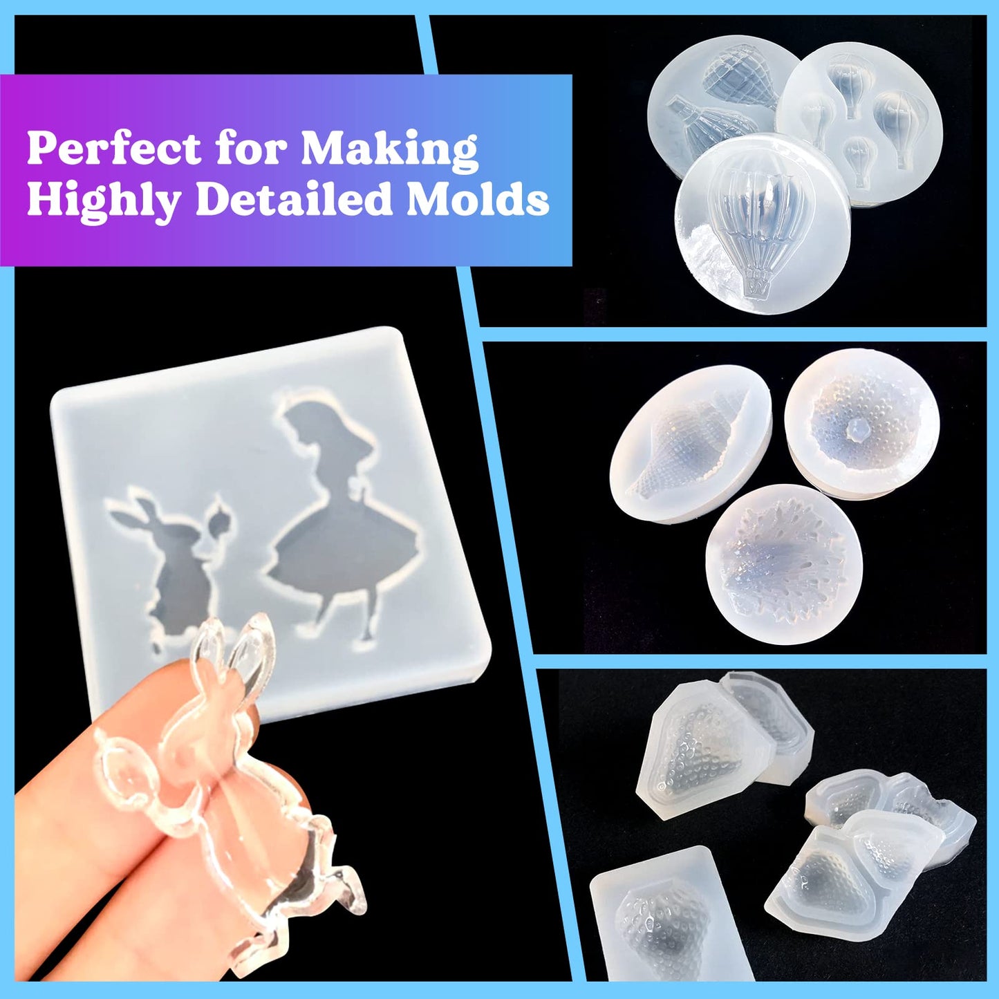 LET'S RESIN Silicone Mold Making Kit-Translucent Silicone Rubber Non-Toxic Liquid Mold Making Silicone-20.46oz Super Elastic Molding Silicone-Ideal for 3D Molds,Resin Molds,Silicone Molds-4H Fast Cure