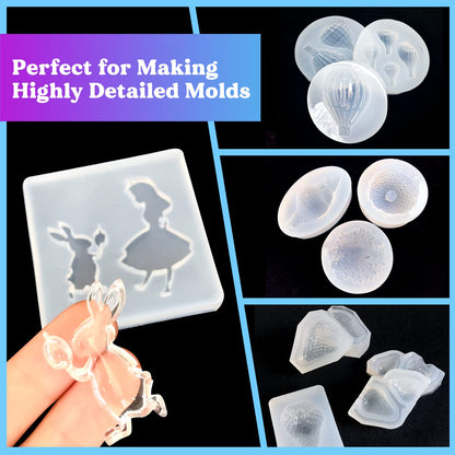 LET'S RESIN Silicone Mold Making Kit-Translucent Silicone Rubber Non-Toxic Liquid Mold Making Silicone-20.46oz Super Elastic Molding Silicone-Ideal for 3D Molds,Resin Molds,Silicone Molds-4H Fast Cure