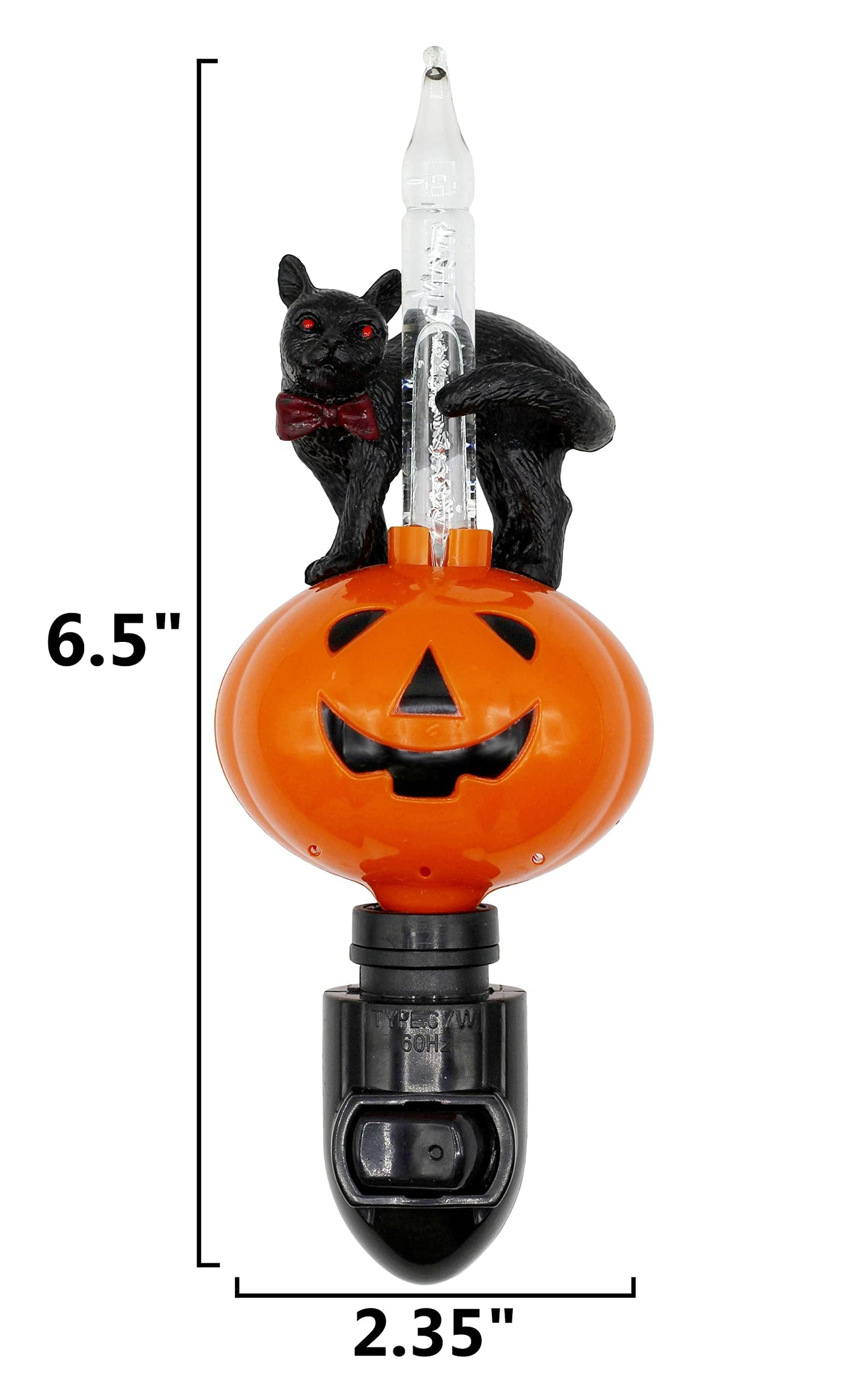 Creative Hobbies Halloween Pumpkin Jack O' Lantern & Black Cat Bubble Night Light