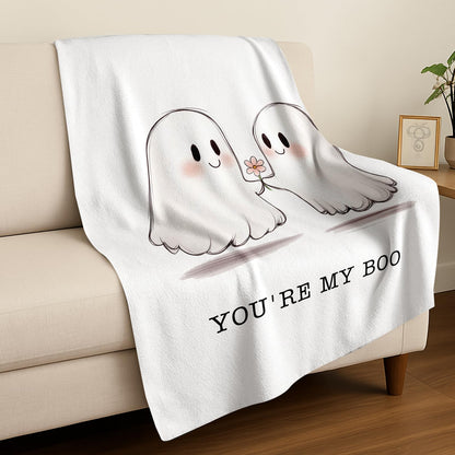 Halloween Ghost Blanket for Women men - You're My Boo Basket Stuffers Romantic Gifts for Her Him, Wedding Anniversary Engagement Gifts for Girlfriend Boyfriend Wife Husband Couple, 60''x50''