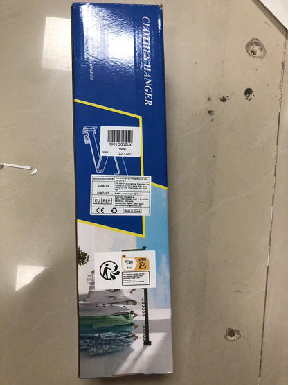 Clothes Drying Rack Wall Mounted, Retractable Garment Rack with Hooks, 360° Rotating Tri-Collapsible Laundry Clothes Drying Rack for Balcony, Laundry, Bathroom （black）